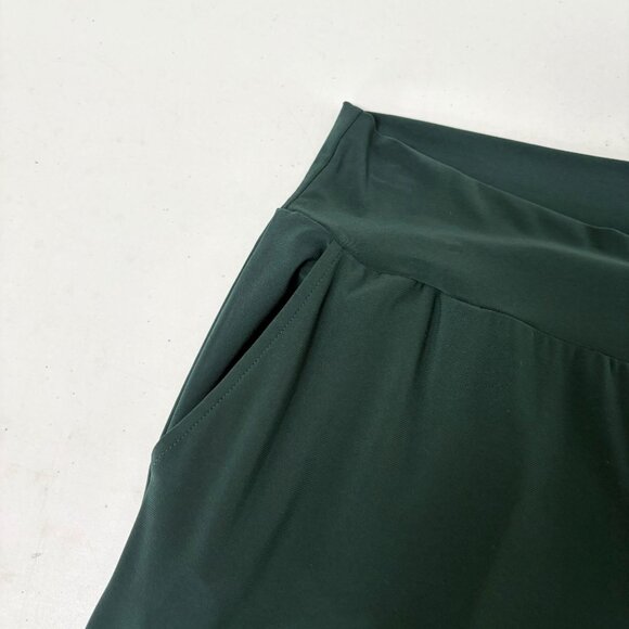 Clara Sun Woo Pull On Pants Size L Green Stretch Pockets Lagenlook Boho USA - Picture 7 of 9